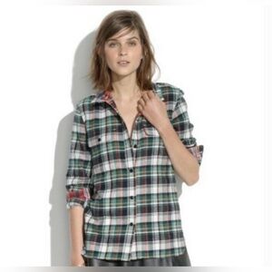 Madewell Plaid Soft Classic Ex Boyfriend Flannel Shirt Size Small
